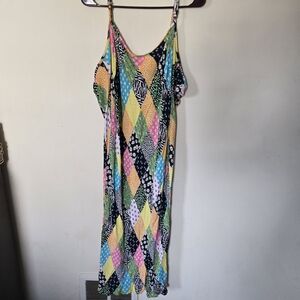 RIXO Boho Patchwork Indie Whimsical Flowy Floral Bright Feminine Size 3x Maxi